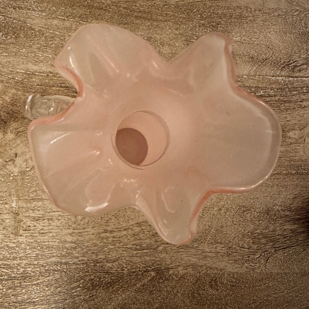 Rose Pink Ruffled Edge Pitcher Vase With Handle - Picture 8 of 8